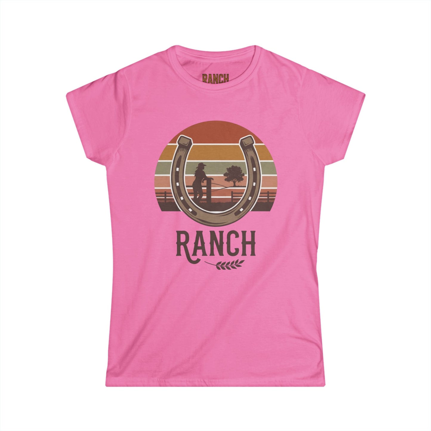Women's horseshoe cowgirl Ranch Tee - Ranch