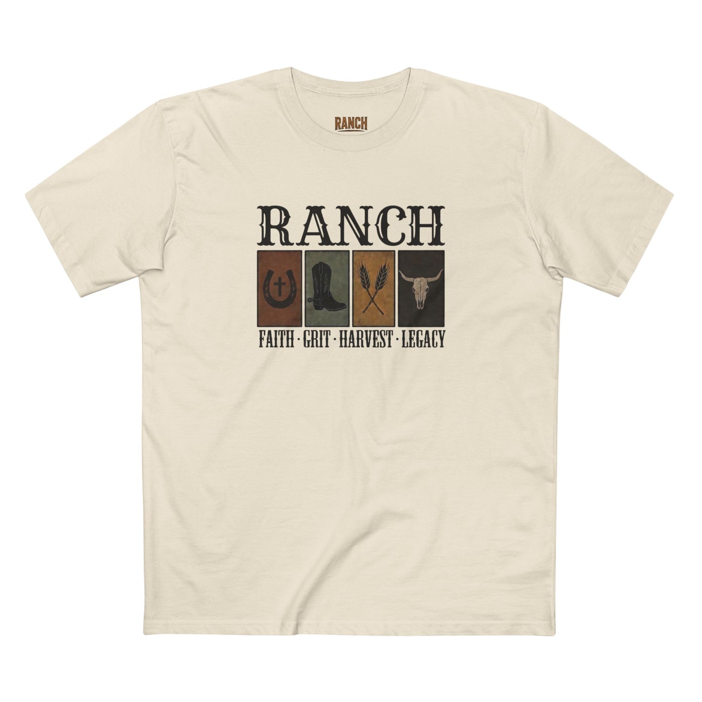 Faith.Grit.Harvest.Legacy Men's Adult Ranch Tee - Ranch