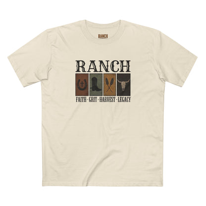 Faith.Grit.Harvest.Legacy Men's Adult Ranch Tee - Ranch