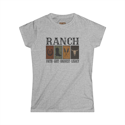 Women's Faith.Grit.Harvest.Legacy Ranch Tee - Ranch