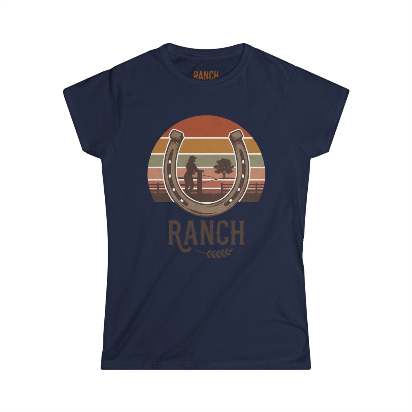 Women's horseshoe cowgirl Ranch Tee - Ranch
