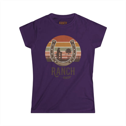 Women's horseshoe cowgirl Ranch Tee - Ranch