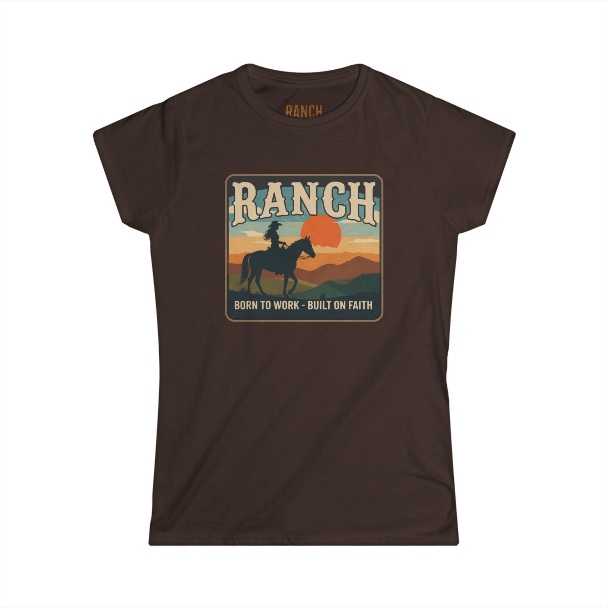 Women's cowgirl sunset Ranch Tee - Ranch