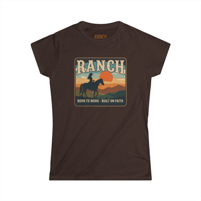 Women's cowgirl sunset Ranch Tee - Ranch