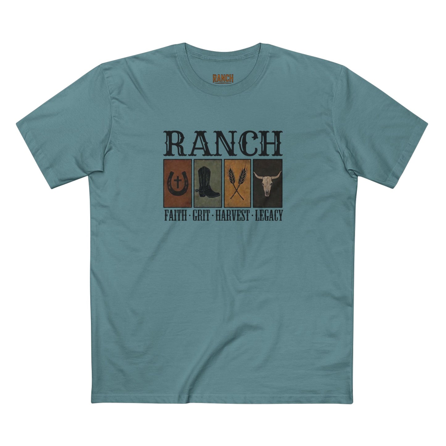 Faith.Grit.Harvest.Legacy Men's Adult Ranch Tee - Ranch