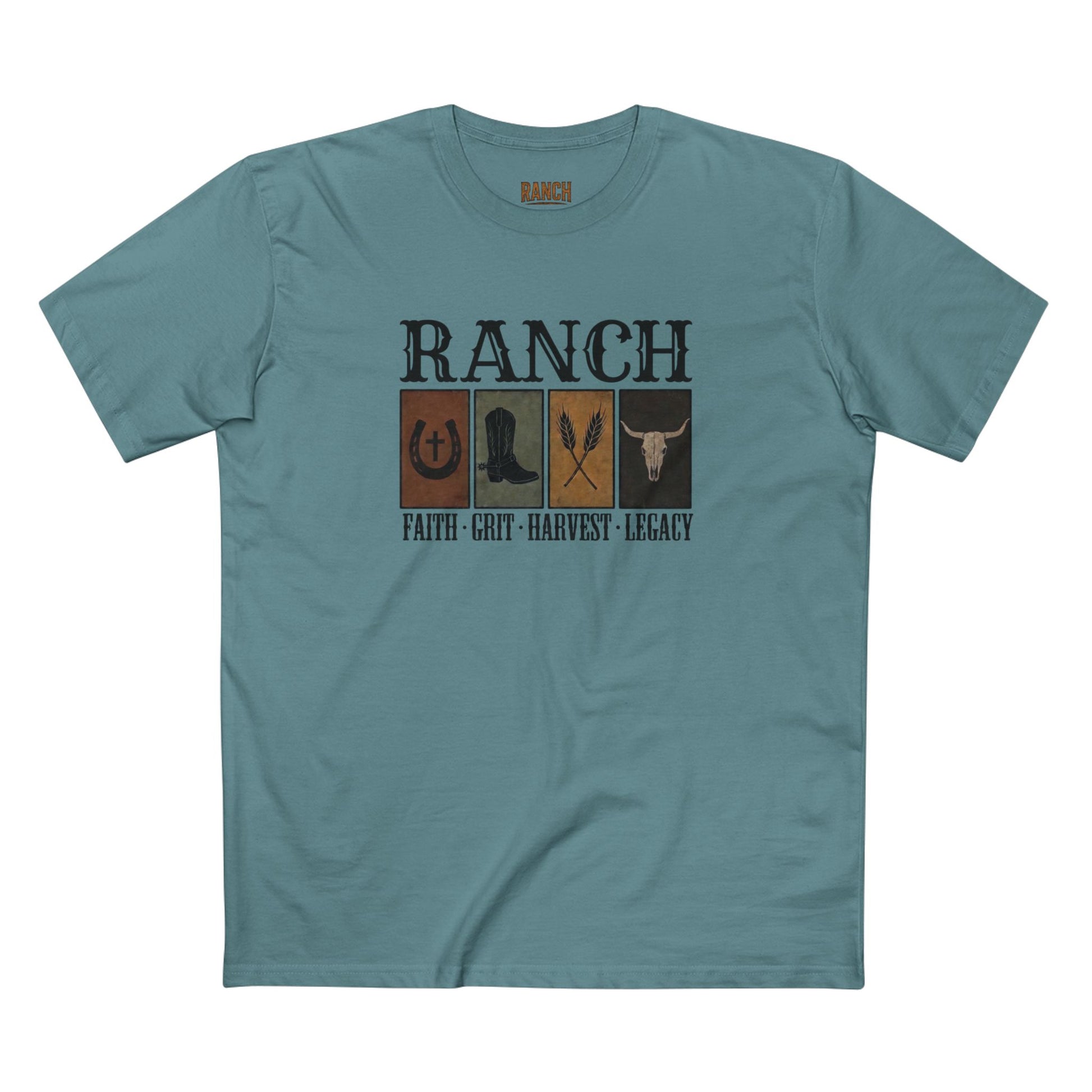 Faith.Grit.Harvest.Legacy Men's Adult Ranch Tee - Ranch