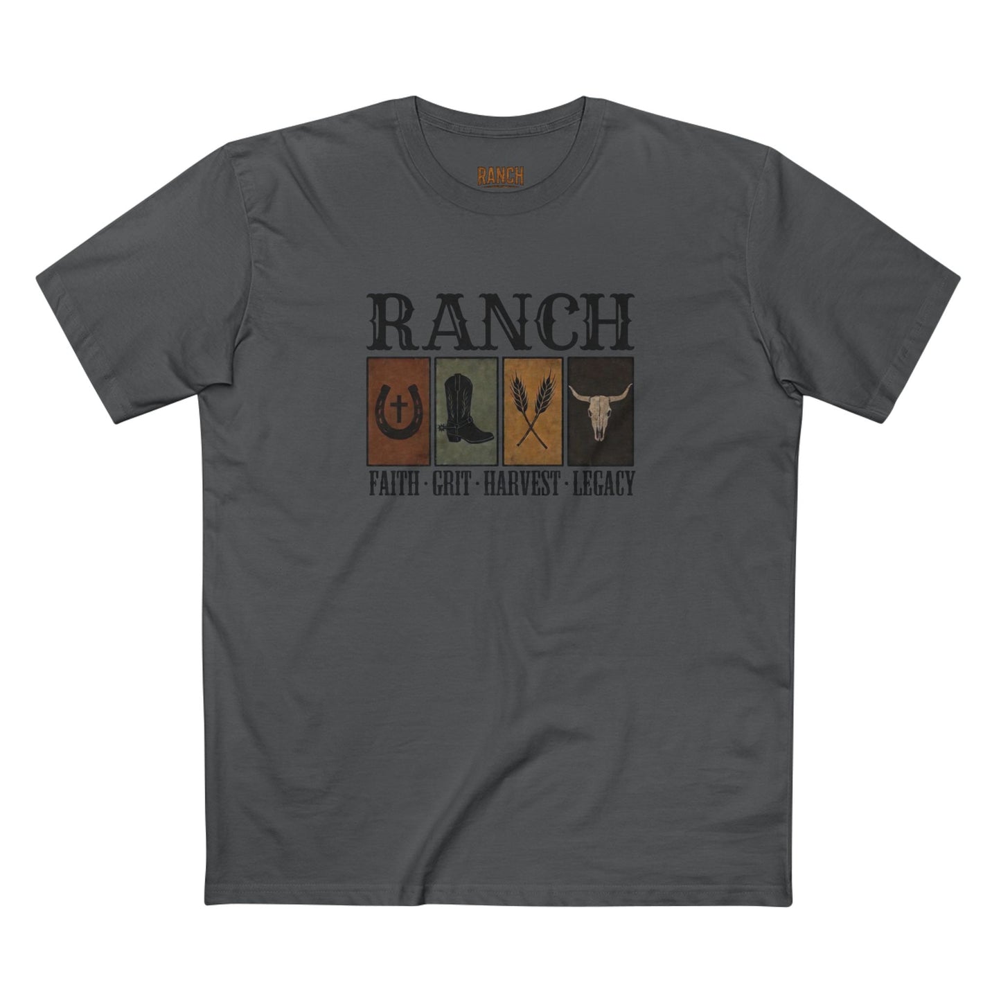 Faith.Grit.Harvest.Legacy Men's Adult Ranch Tee - Ranch