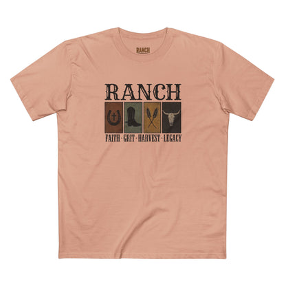 Faith.Grit.Harvest.Legacy Men's Adult Ranch Tee - Ranch