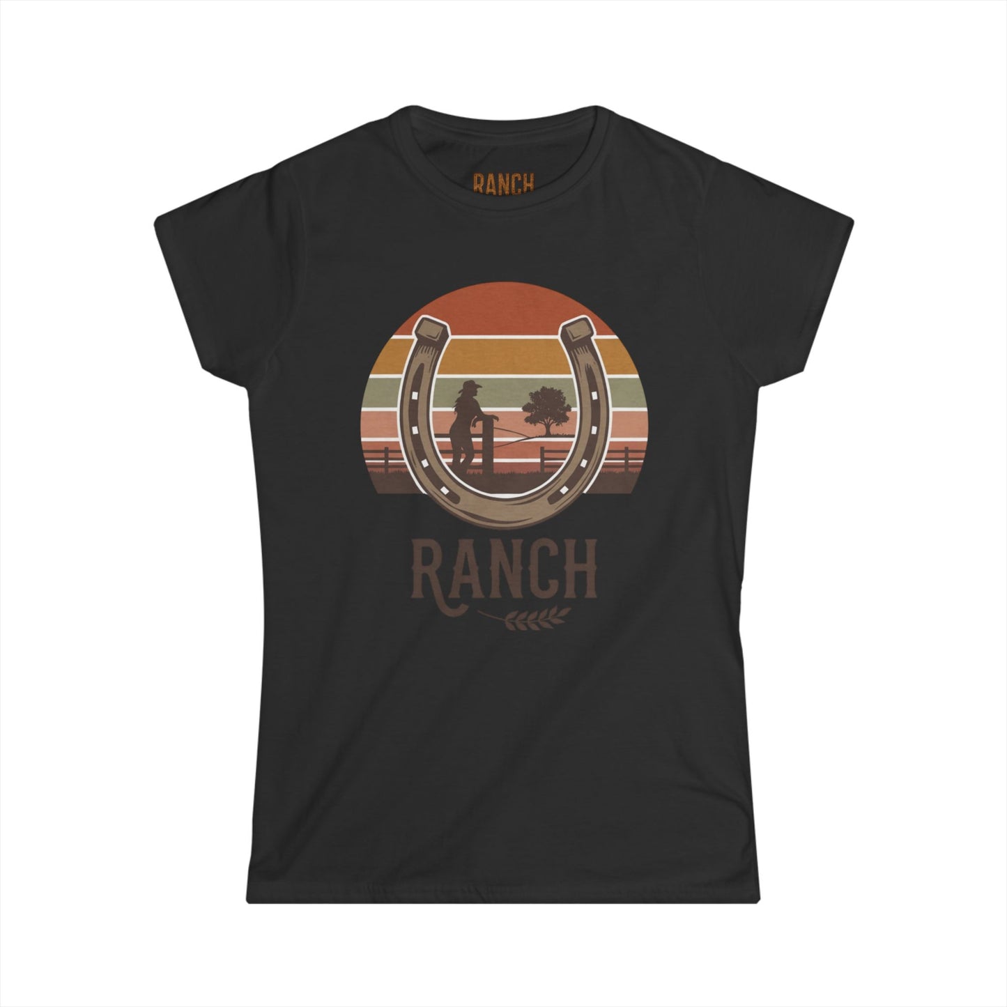 Women's horseshoe cowgirl Ranch Tee - Ranch