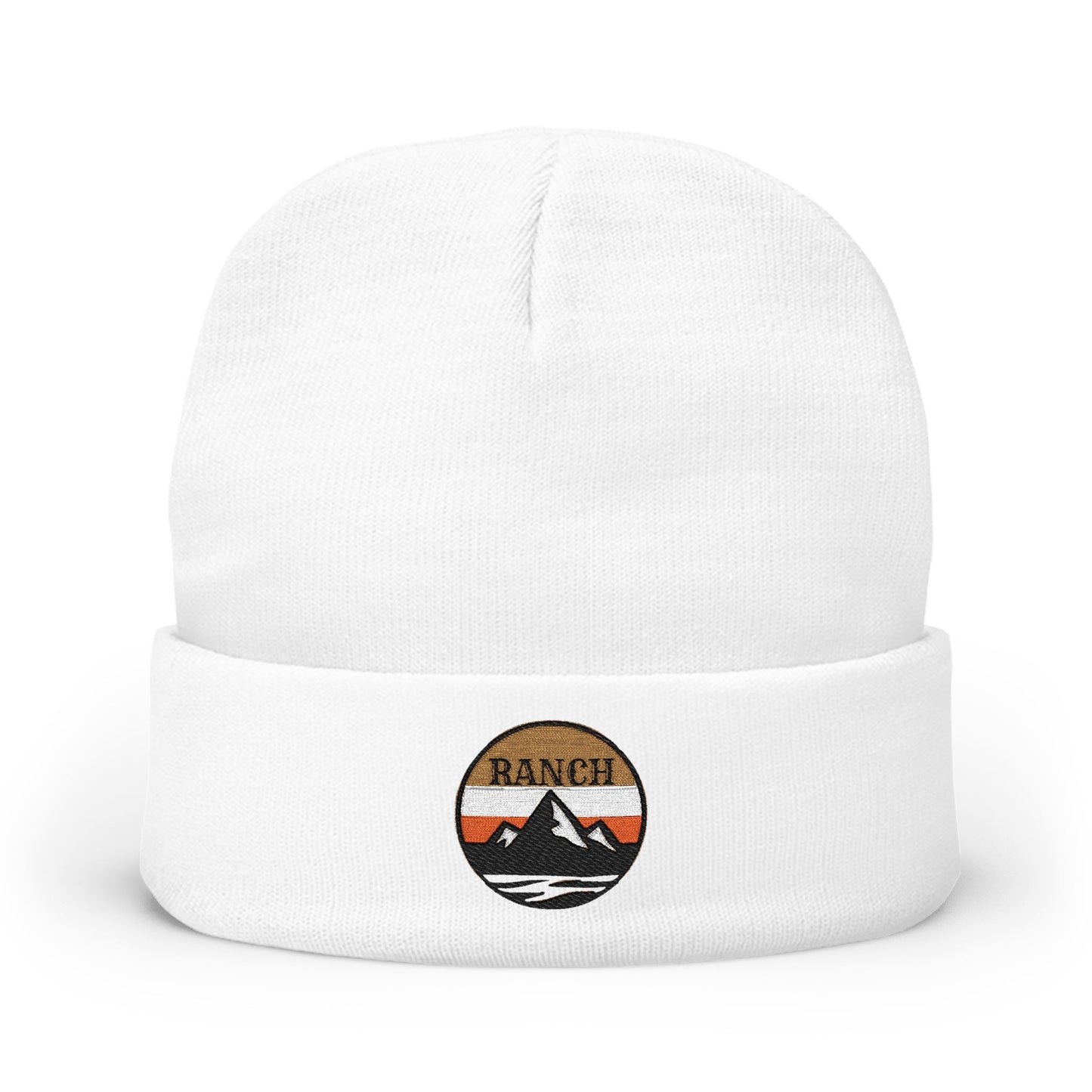 Mountain Adventure Knit Beanie - Stylish Embroidered Winter Hat