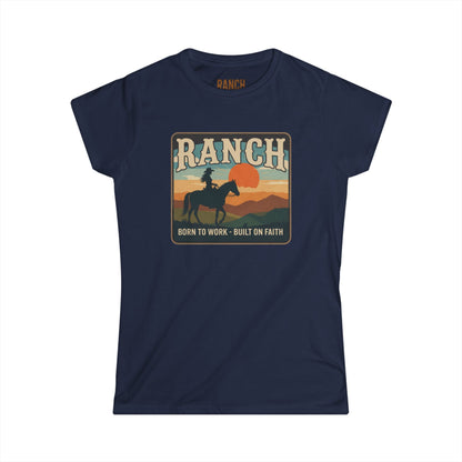 Women's cowgirl sunset Ranch Tee - Ranch