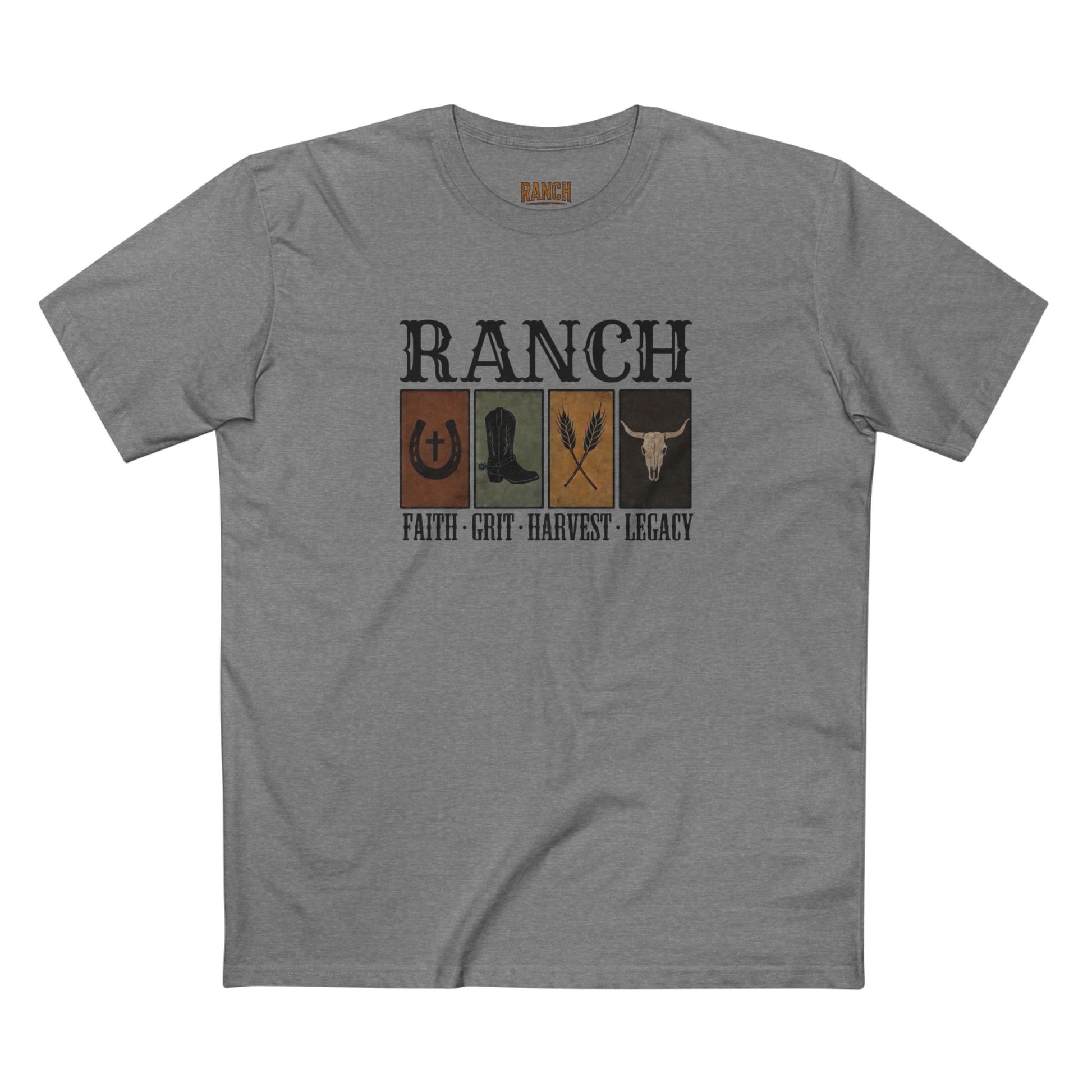 Faith.Grit.Harvest.Legacy Men's Adult Ranch Tee - Ranch