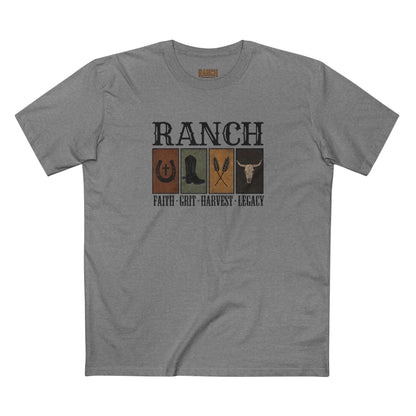 Faith.Grit.Harvest.Legacy Men's Adult Ranch Tee - Ranch