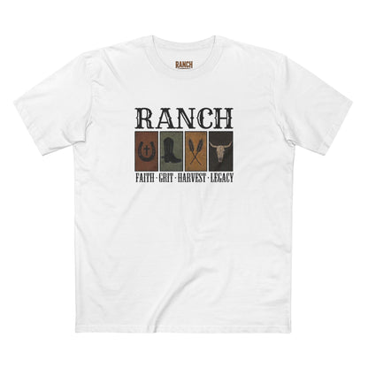 Faith.Grit.Harvest.Legacy Men's Adult Ranch Tee - Ranch