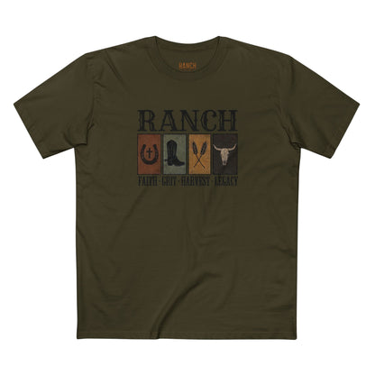 Faith.Grit.Harvest.Legacy Men's Adult Ranch Tee - Ranch