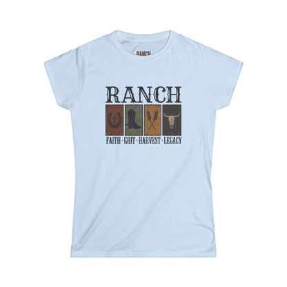 Women's Faith.Grit.Harvest.Legacy Ranch Tee - Ranch