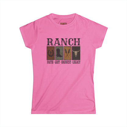 Women's Faith.Grit.Harvest.Legacy Ranch Tee - Ranch