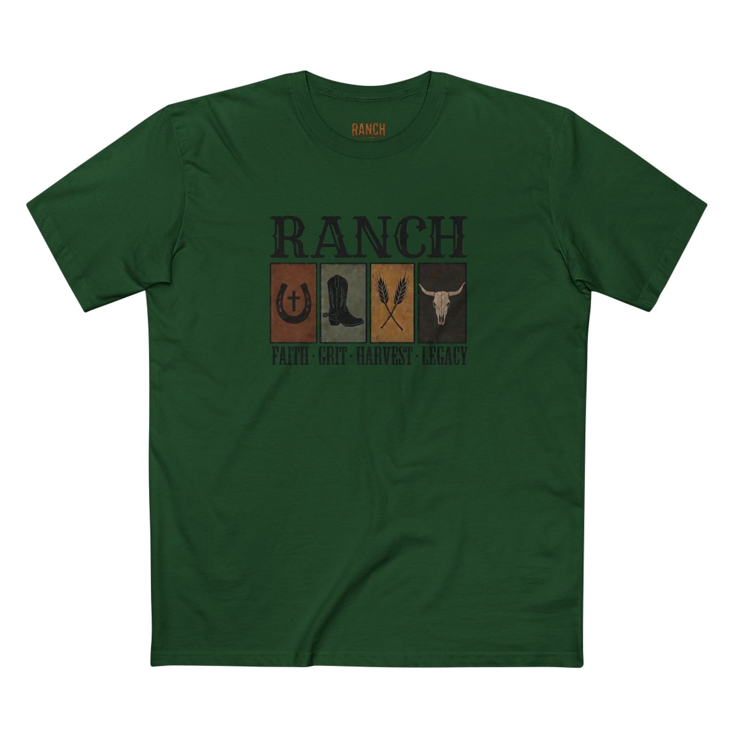 Faith.Grit.Harvest.Legacy Men's Adult Ranch Tee - Ranch