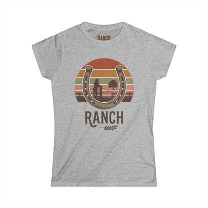 Women's horseshoe cowgirl Ranch Tee - Ranch