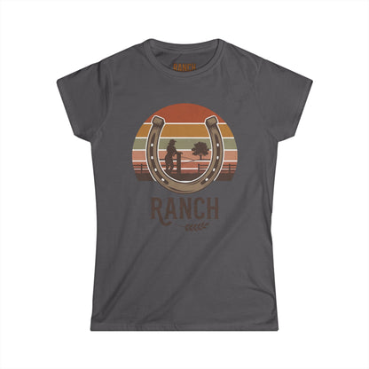 Women's horseshoe cowgirl Ranch Tee - Ranch