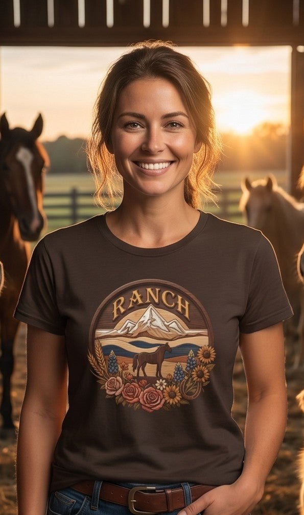 Women's mountain flowers Ranch Tee - Ranch
