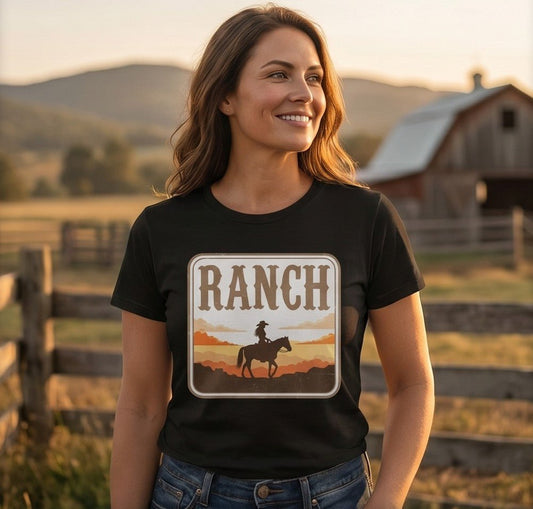 Women's cowgirl and horse Ranch Tee - Ranch