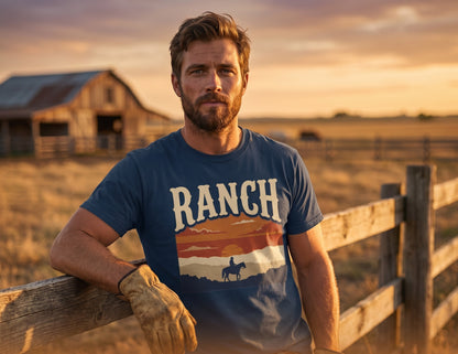 Men's retro sunset Ranch Tee - Ranch