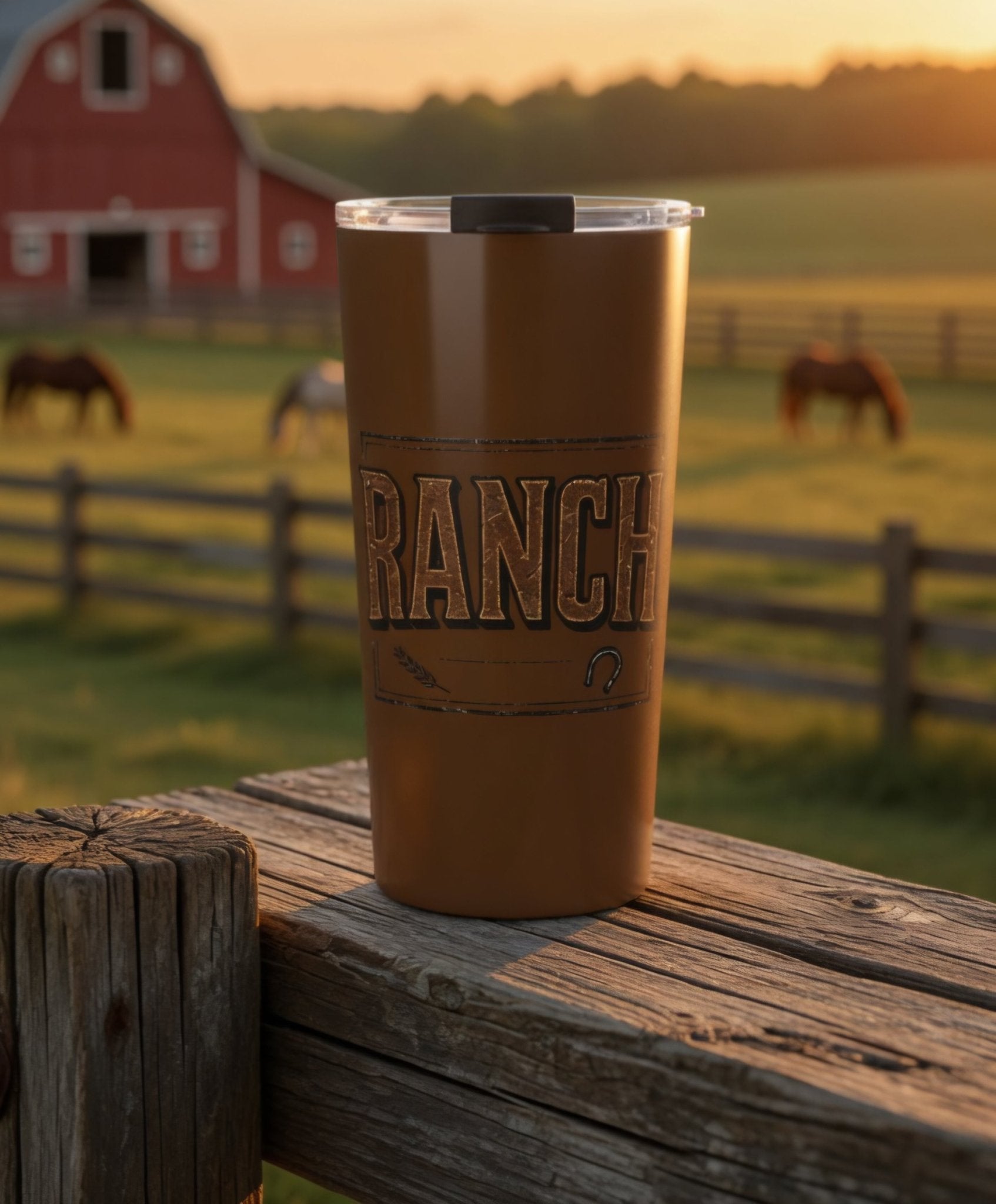 Rustic Ranch 20oz Tumbler – Insulated Travel Cup - Ranch