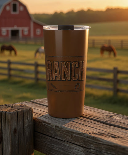 Rustic Ranch 20oz Tumbler – Insulated Travel Cup - Ranch