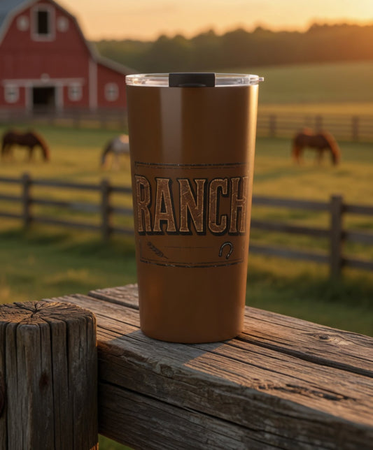 Rustic Ranch 20oz Tumbler – Insulated Travel Cup - Ranch