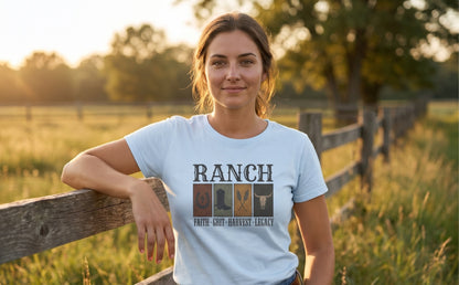 Women's Faith.Grit.Harvest.Legacy Ranch Tee - Ranch