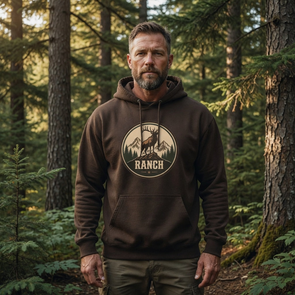Rugged Western Elk Hoodie