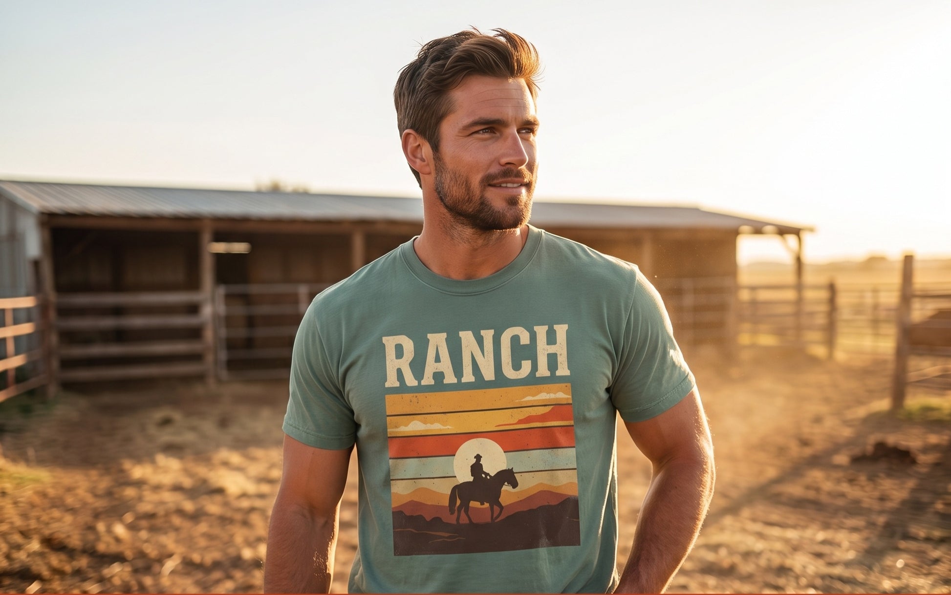 Men's sunset Ranch Tee - Ranch