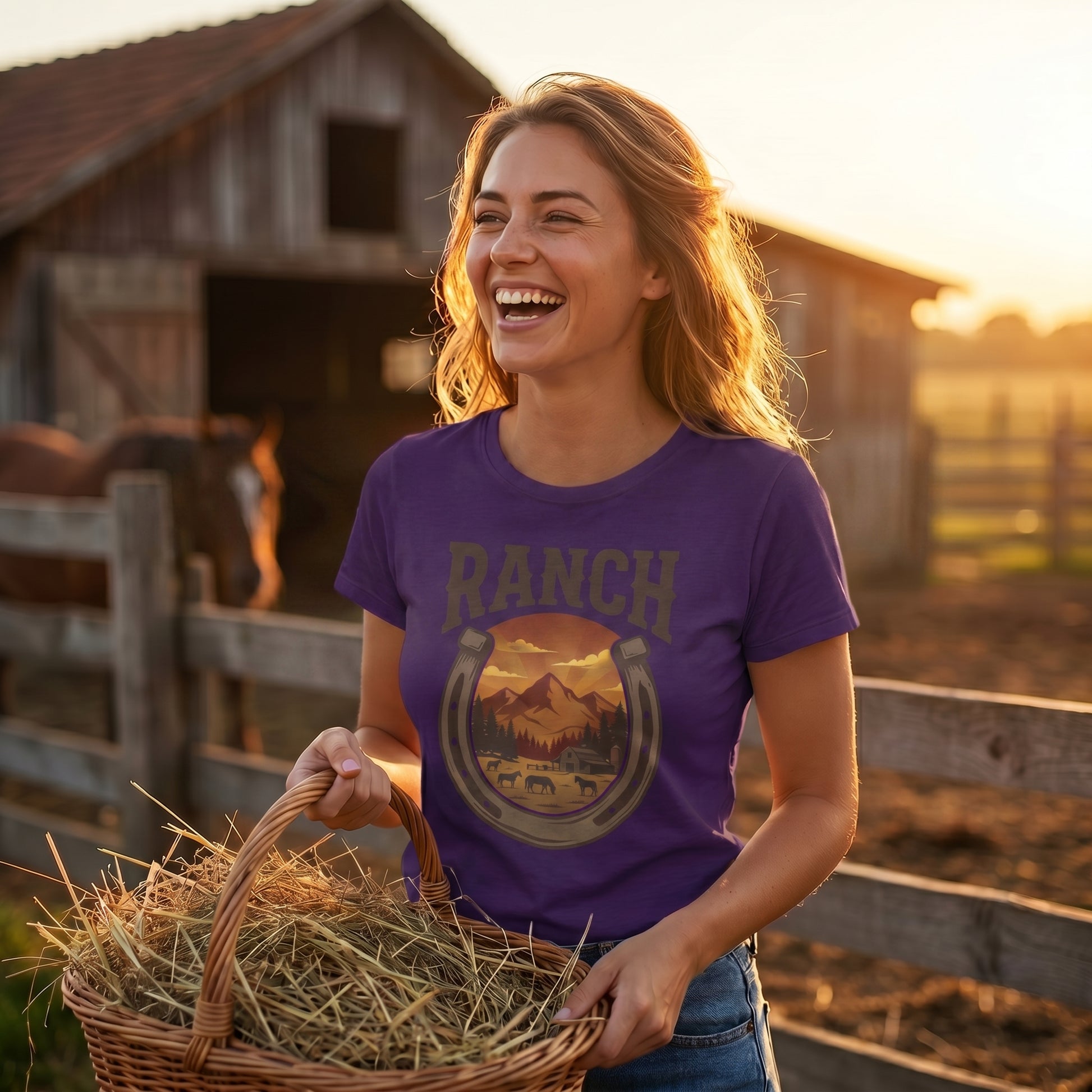 Women's horseshoe Ranch Tee - Ranch